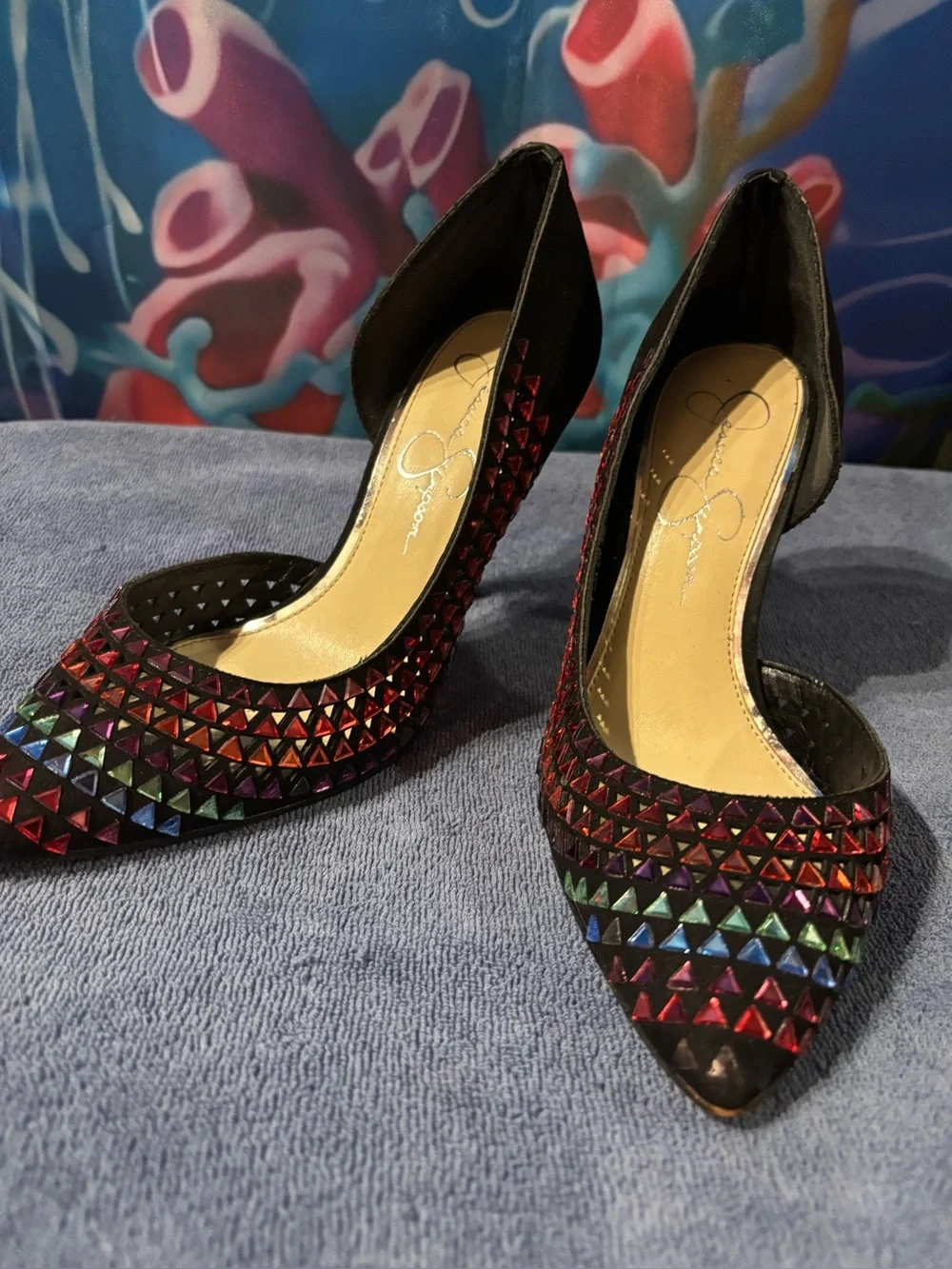 Jessica Simpson  Rainbow 🌈 festival shoes